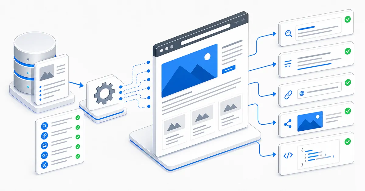 Tarama, sitemap, canonical, yapılandırılmış veri, performans ve analitik akışı