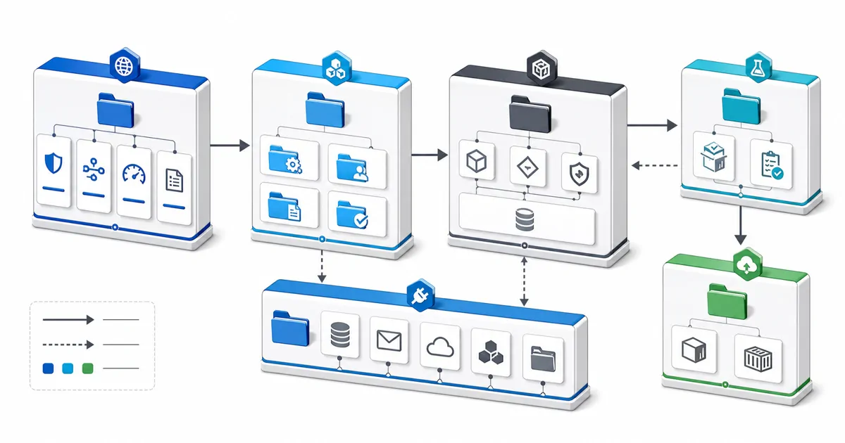 .NET, API, veritabanı ve kullanıcı arayüzü bileşenlerinden oluşan yazılım mimarisi