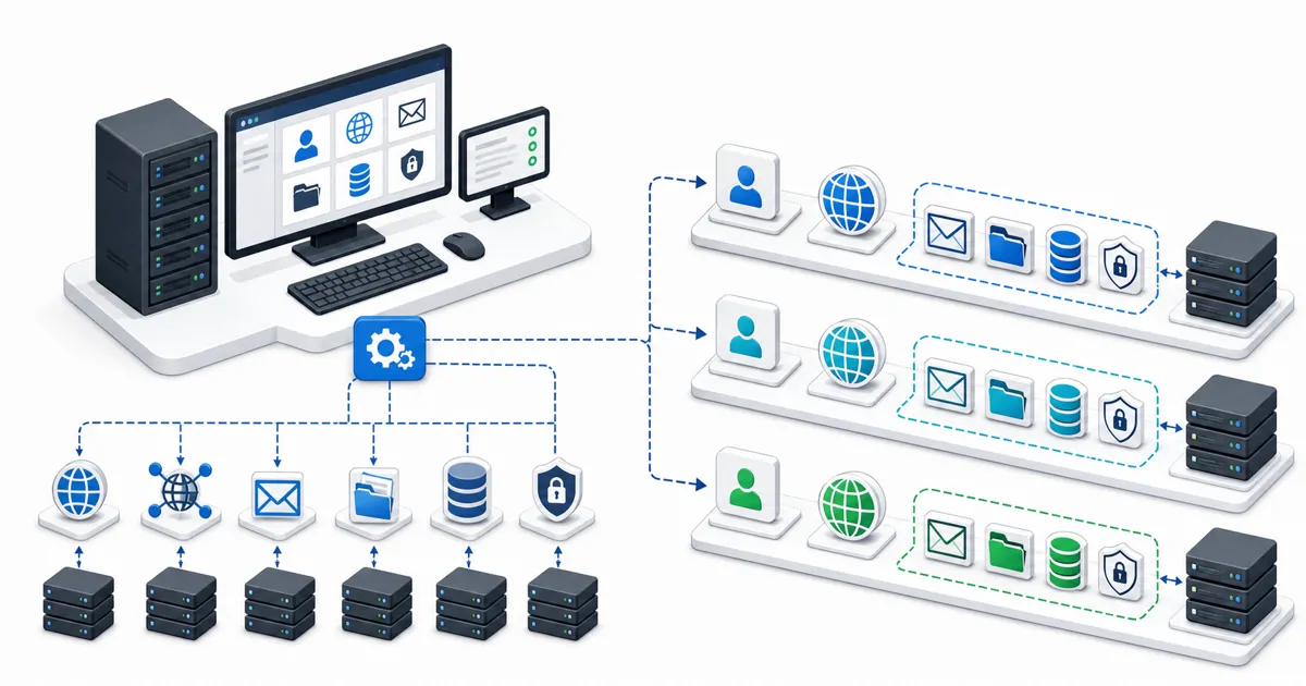 Sunucu, DNS, TLS, yedekleme ve dağıtım katmanlarından oluşan barındırma altyapısı