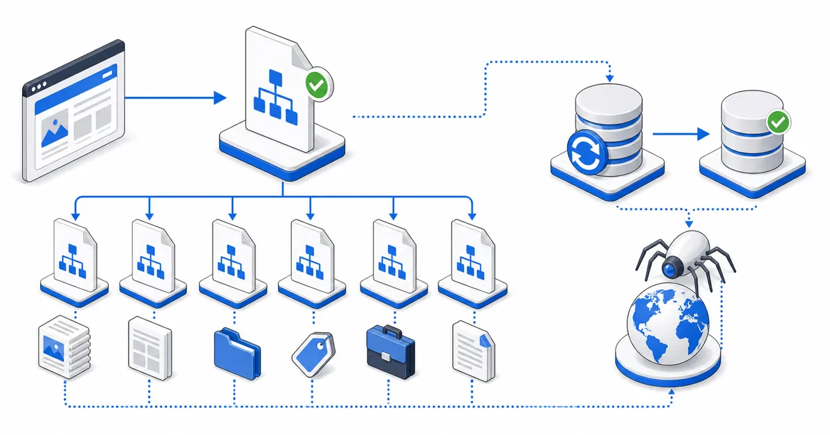 Tarama, sitemap, canonical, yapılandırılmış veri, performans ve analitik akışı
